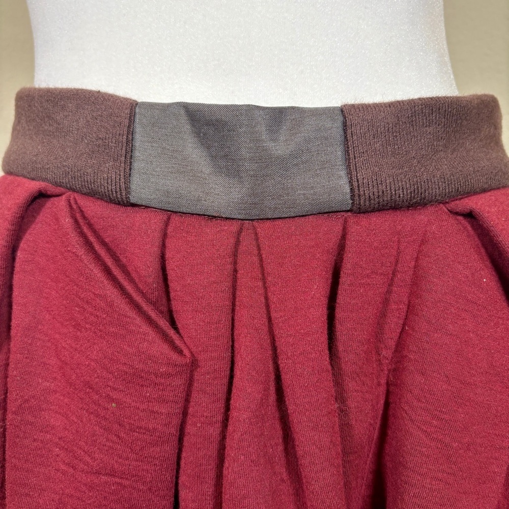 RARE Roksanda Ilincic Burgundy Pleated Skirt Size Medium - Picture 4 of 10